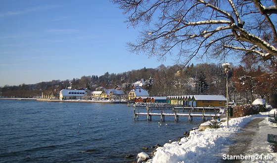 Die Starnberger Uferpromenade im Winter